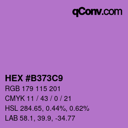 颜色代码: HEX #B373C9 | qconv.com