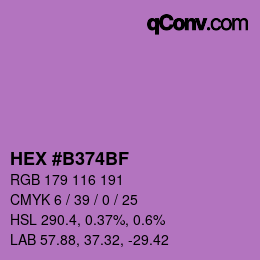 Color code: HEX #B374BF | qconv.com