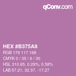 颜色代码: HEX #B375A8 | qconv.com