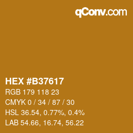 カラーコード: HEX #B37617 | qconv.com