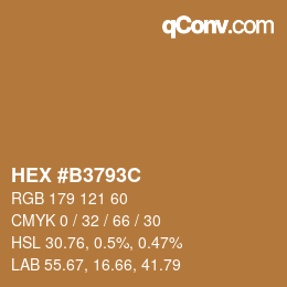 颜色代码: HEX #B3793C | qconv.com