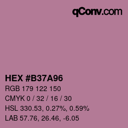 Código de color: HEX #B37A96 | qconv.com