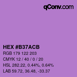 Farbcode: HEX #B37ACB | qconv.com