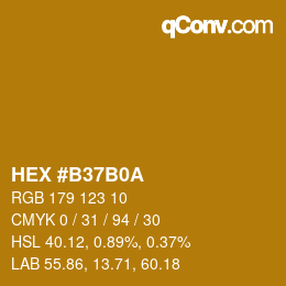 颜色代码: HEX #B37B0A | qconv.com
