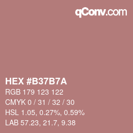 颜色代码: HEX #B37B7A | qconv.com