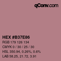 カラーコード: HEX #B37E86 | qconv.com