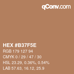 Color code: HEX #B37F5E | qconv.com