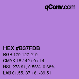 カラーコード: HEX #B37FDB | qconv.com