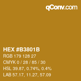 Color code: HEX #B3801B | qconv.com