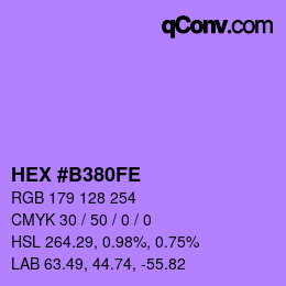 Code couleur: HEX #B380FE | qconv.com