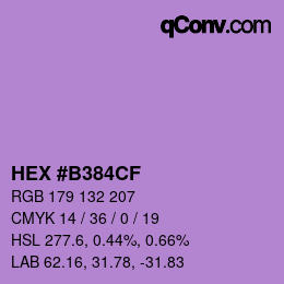 カラーコード: HEX #B384CF | qconv.com