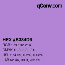 颜色代码: HEX #B384D6 | qconv.com