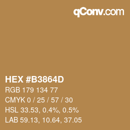 カラーコード: HEX #B3864D | qconv.com