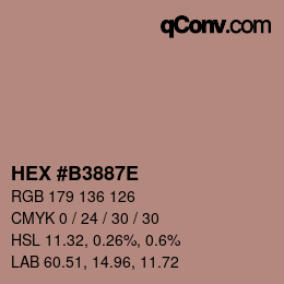 Color code: HEX #B3887E | qconv.com