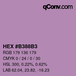 カラーコード: HEX #B388B3 | qconv.com
