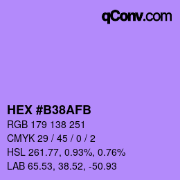 Farbcode: HEX #B38AFB | qconv.com