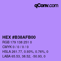 Color code: HEX #B38AFB00 | qconv.com