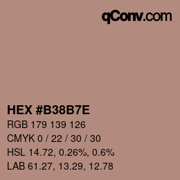 Color code: HEX #B38B7E | qconv.com