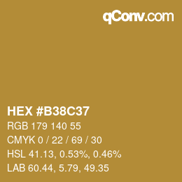 Color code: HEX #B38C37 | qconv.com