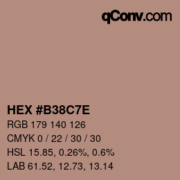 Color code: HEX #B38C7E | qconv.com