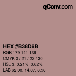 Color code: HEX #B38D8B | qconv.com