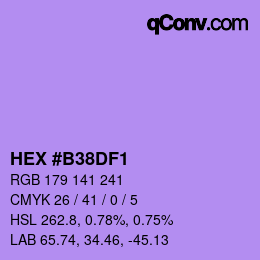 Color code: HEX #B38DF1 | qconv.com