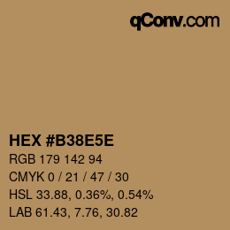 Color code: HEX #B38E5E | qconv.com