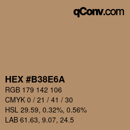 Color code: HEX #B38E6A | qconv.com