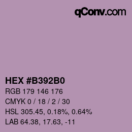 颜色代码: HEX #B392B0 | qconv.com
