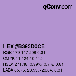 カラーコード: HEX #B393D0CE | qconv.com
