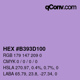 Farbcode: HEX #B393D100 | qconv.com