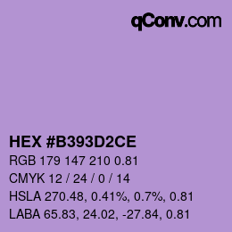 颜色代码: HEX #B393D2CE | qconv.com