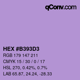 颜色代码: HEX #B393D3 | qconv.com