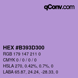 Color code: HEX #B393D300 | qconv.com