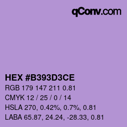 カラーコード: HEX #B393D3CE | qconv.com