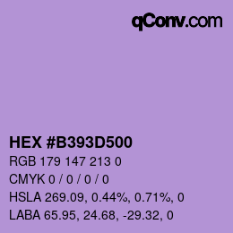 Farbcode: HEX #B393D500 | qconv.com