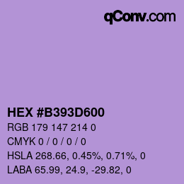 Color code: HEX #B393D600 | qconv.com