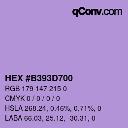 颜色代码: HEX #B393D700 | qconv.com