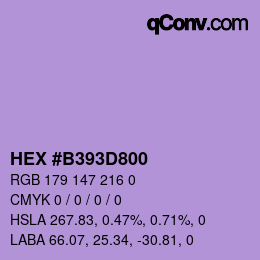 Color code: HEX #B393D800 | qconv.com