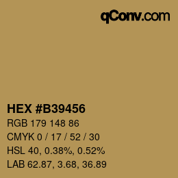 Código de color: HEX #B39456 | qconv.com