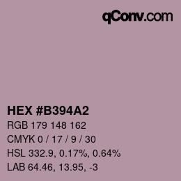 Code couleur: HEX #B394A2 | qconv.com
