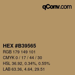 Color code: HEX #B39565 | qconv.com