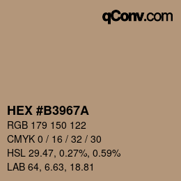 Código de color: HEX #B3967A | qconv.com