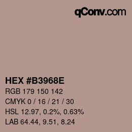 Color code: HEX #B3968E | qconv.com