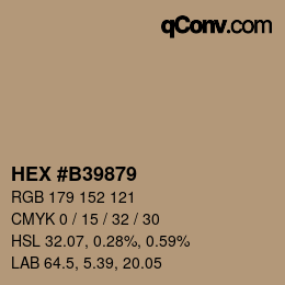 Color code: HEX #B39879 | qconv.com