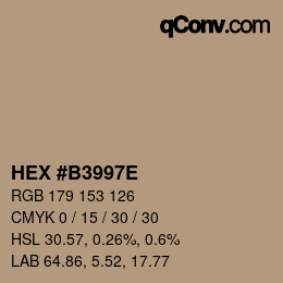 Color code: HEX #B3997E | qconv.com