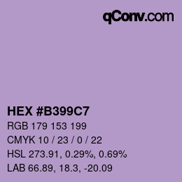 颜色代码: HEX #B399C7 | qconv.com