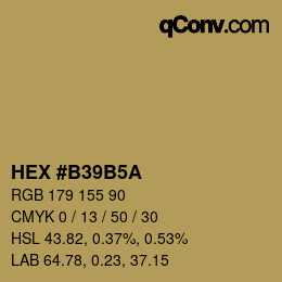 Color code: HEX #B39B5A | qconv.com