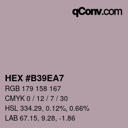 Farbcode: HEX #B39EA7 | qconv.com