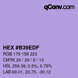 カラーコード: HEX #B39EDF | qconv.com